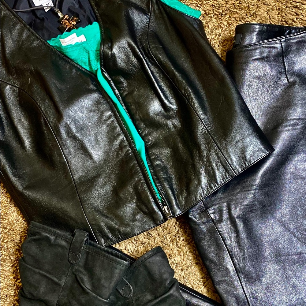 Excellent Condition Black Leather Vest. - Picture 4 of 5